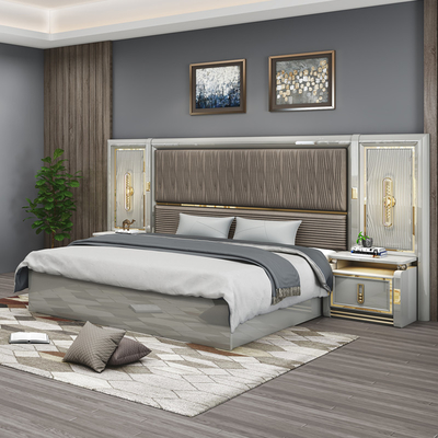 Completo Letto in Legno di pelle moderna King Size 5 pezzi Set doppio Master Room Queen Full Luxury Home Bedroom Furniture Set