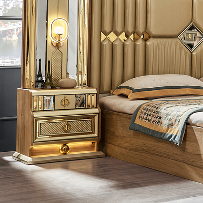 Letto in Legno Moderno Oro King Size Letto doppio Master Room Villa Casa Reale Full Queen In Legno Set di mobili da letto di lusso