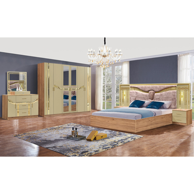2025 Full King Size Arredamento da letto in legno Turco Set Arredamento a telaio in legno Casa letto doppio Barato Arredamento da letto di lusso