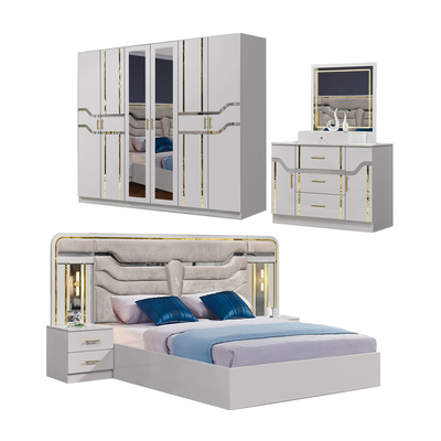 Barato all'ingrosso semplice telaio in legno grandezza re letto matrimoniale casa appartamento in legno moderno di lusso turco completi mobili camera da letto