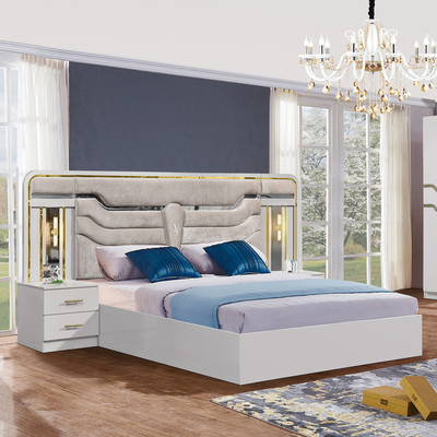 Barato all'ingrosso semplice telaio in legno grandezza re letto matrimoniale casa appartamento in legno moderno di lusso turco completi mobili camera da letto
