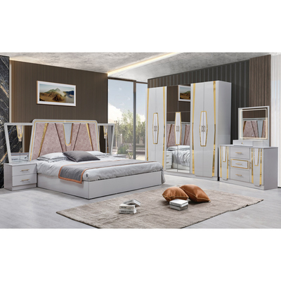 Foshan all'ingrosso Legno Cornice doppia pelle King Size Bed Suite Home Legno Regina Full Barato Moderno Luxury Mobile Set