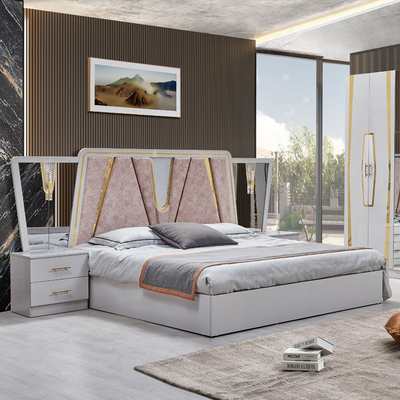 Foshan all'ingrosso Legno Cornice doppia pelle King Size Bed Suite Home Legno Regina Full Barato Moderno Luxury Mobile Set