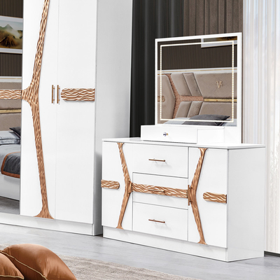 Modello turco di lusso Cornice in legno King Size Set Letto Led Testa Moderna Classica Full Home Set camera da letto in legno Arredamento