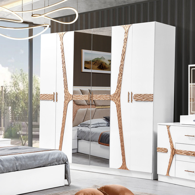 Modello turco di lusso Cornice in legno King Size Set Letto Led Testa Moderna Classica Full Home Set camera da letto in legno Arredamento