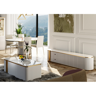 Moderno design bianco grande tavolo da pranzo in legno e sedia set 4 posti mobili per la casa tavola da pranzo in ardesia di marmo per 6