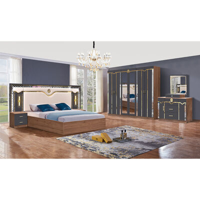 Cina Ingrosso Barato Legno MDF King Size Set Letto 5 pezzi Camera doppia Moderno Luxury In Legno Inquadratura Set Letto Arredamento