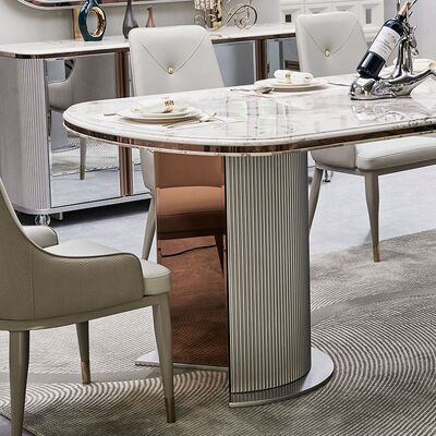 Completo set di sala da pranzo in legno di lusso 6 posti mobili per la casa di lusso grande legno moderno tavolo da pranzo in marmo set 4 sedie