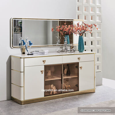 Set da tavolo da pranzo moderno di lusso bianco per 6 persone, mobili per sala da pranzo in legno, set completo per la casa, tavolo da pranzo con struttura in legno e 4 sedie