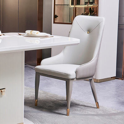 Set di tavolo e sedie da pranzo in legno per la casa di lusso moderna, 6 posti, mobili bianchi, set completi per sala da pranzo in legno