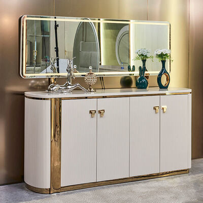 Set di tavolo e sedie da pranzo in legno per la casa di lusso moderna, 6 posti, mobili bianchi, set completi per sala da pranzo in legno