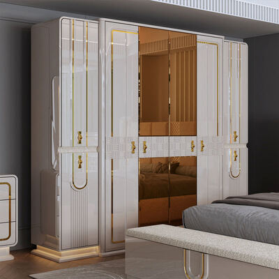 Modern Luxury Royal Complete Bedroom Sets Legno King Size Camera da letto Casa Camera doppia In legno In telaio Set mobili da letto