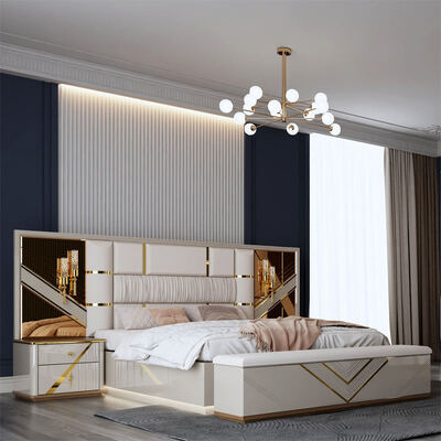 Set di camere da letto complete di lusso turche all'ingrosso, con contenitore, letto matrimoniale, struttura in legno, king size, set di mobili moderni per camera da letto