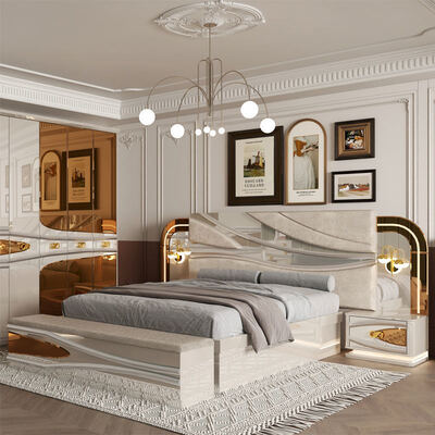 Ingrosso Moderno Completo Luxury Set Camera Da Letto In Legno Camera Da Letto Doppia Turca Royal In Legno Cornice Completa Casa Set Mobile Camera Da Letto