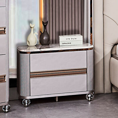 Set di camera da letto completo in pelle di lusso contemporanea Master Room Frame in legno Modern King Size Set di mobili da letto