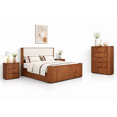 Moderno In legno massello king size Set camera da letto letto doppio camera padronale casa di archiviazione telaio di legno completo Luxury bedroom furniture set