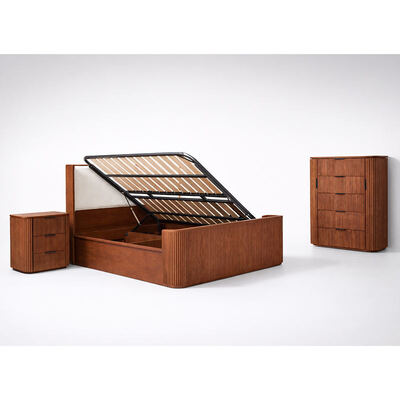 Moderno In legno massello king size Set camera da letto letto doppio camera padronale casa di archiviazione telaio di legno completo Luxury bedroom furniture set