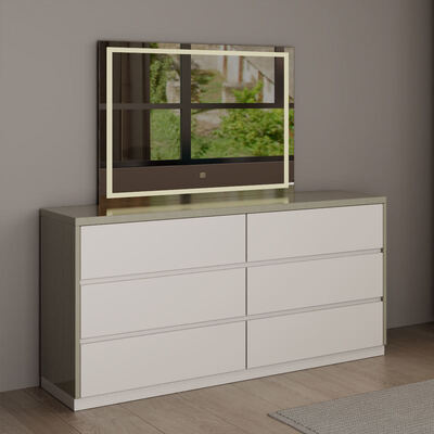 Moderni complessi di camera da letto in legno di lusso Arredamento con spazio di archiviazione, testa di stanza illuminata e semplice montaggio per appartamento in albergo