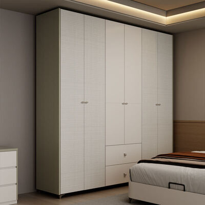 Moderni complessi di camera da letto in legno di lusso Arredamento con spazio di archiviazione, testa di stanza illuminata e semplice montaggio per appartamento in albergo