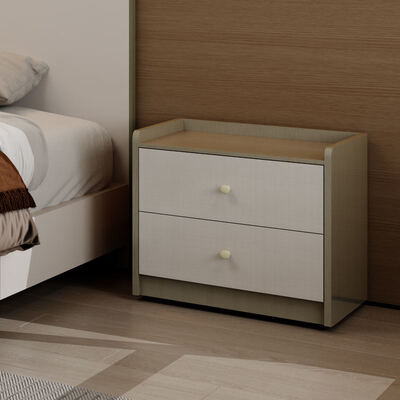 Moderni complessi di camera da letto in legno di lusso Arredamento con spazio di archiviazione, testa di stanza illuminata e semplice montaggio per appartamento in albergo