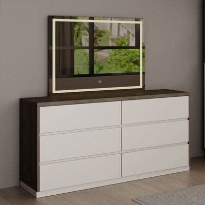 Suite master bedroom completa in legno, King size con ampio spazio, accogliente arredamento minimalista lussuoso e moderno