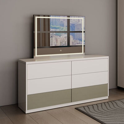 King size camera da letto completa in legno classico con deposito, confortevole arredamento minimalista lussuoso moderno