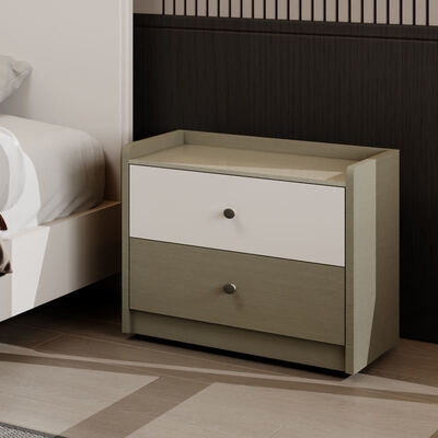 King size camera da letto completa in legno classico con deposito, confortevole arredamento minimalista lussuoso moderno