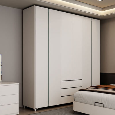 Set di camera da letto in legno King Size Premium con deposito, che offre un'atmosfera minimalista accogliente per la camera da letto moderna di lusso completo