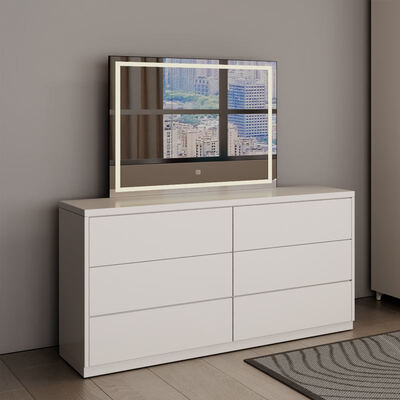 Set di camera da letto in legno King Size Premium con deposito, che offre un'atmosfera minimalista accogliente per la camera da letto moderna di lusso completo