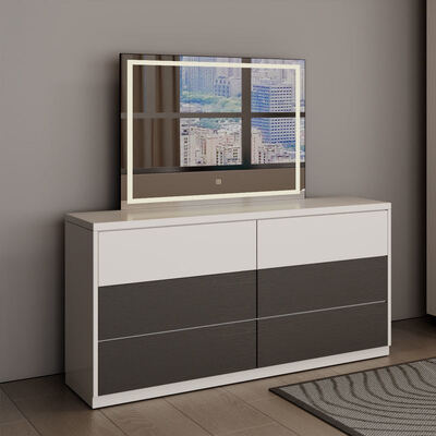 Set di camere da letto moderne e minimalistiche in legno classico con deposito