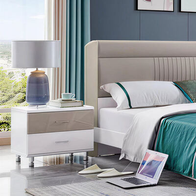 Set camera da letto in legno Storage in taglia king Minimalista accogliente Alta qualità mobili di lusso moderni camera da letto