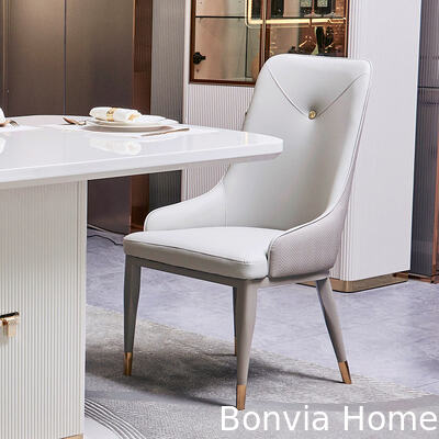 Set di mobili di lusso moderni in legno bianco per sala da pranzo, 6 posti, completo, con grande tavolo da pranzo in legno e sedie