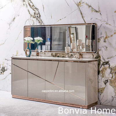 Ingrosso Completo Modern Luxury Dining Room Sets Home Mobili Storage Simple Legno 6 Sedie Tavola da pranzo e sedie Set