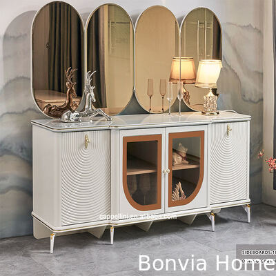 Elegante set da tavolo e sedie da pranzo di lusso 6 posti Arredamento per la casa Bianco moderno completo Grandi set da sala da pranzo in legno