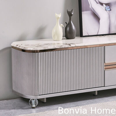 Moderno design lusso TV in legno Stand Home Mobile cassetto di archiviazione Marmo Ardesia Top Large Long Legno Salotto TV Cabinet