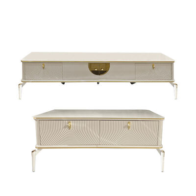 Moderno design rettangolare supporti televisivi in legno bianco mobili da soggiorno grande magazzino armadietto TV in legno di lusso per la casa