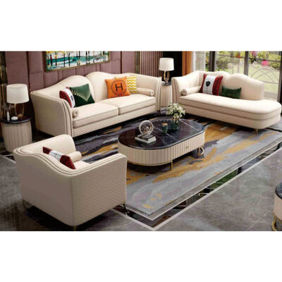Modern Villa Modular L Shape Living Room Sofa Set Home Furniture Leisure Corner Luxury Leather Sectional Sofa