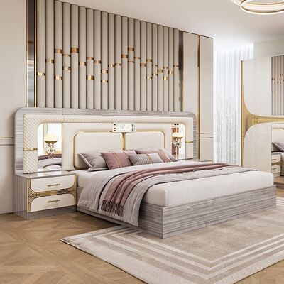 Foshan Wholesale Barato Set Dormitorio Turco Grandezza Re Cornice Letto Luxury Camera Domestica Suite In Legno Moderno Mobile Set Dormitorio