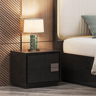 Letto minimalista King Size Set camera da letto di lusso Hotel Appartamento Cornice in legno Mobile moderno per camera da letto Set con armadio laterale