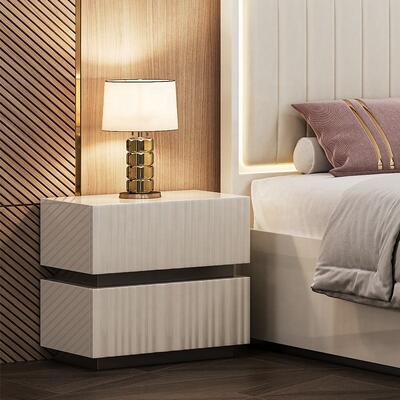 Modern Luxury King Size Set camera da letto doppio letto LED Headboard Hotel Home Master Room Set completo di mobili da letto in legno