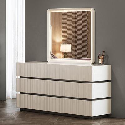 Modern Luxury King Size Set camera da letto doppio letto LED Headboard Hotel Home Master Room Set completo di mobili da letto in legno