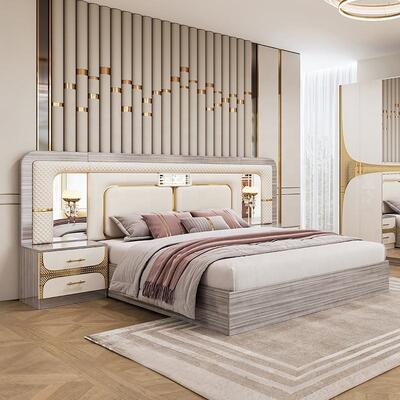 Foshan Wholesale Barato Set Dormitorio Turco Grandezza Re Cornice Letto Luxury Camera Domestica Suite In Legno Moderno Mobile Set Dormitorio