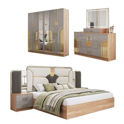 Chambre a Coucher Completo Set camera da letto turca King Size Camera da letto doppia Cornice in legno Barato Luxury Set mobili da letto moderni