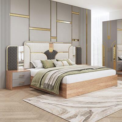 Chambre a Coucher Completo Set camera da letto turca King Size Camera da letto doppia Cornice in legno Barato Luxury Set mobili da letto moderni