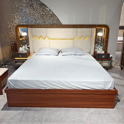 Foshan Set completo di camera da letto di lusso all'ingrosso 5 pezzi letto king size Suite con struttura in legno Set di mobili per camera da letto moderni turchi
