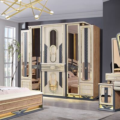 Chambre a Coucher Complet De Luxe Set da camera da letto letto king size Home Room Doppia struttura in legno Set di mobili per camera da letto di lusso moderno