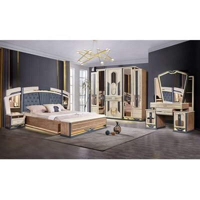 Chambre a Coucher Complet De Luxe Set da camera da letto letto king size Home Room Doppia struttura in legno Set di mobili per camera da letto di lusso moderno