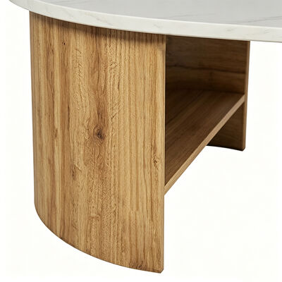 Arredamento moderno per la sala da pranzo Tavolo da pranzo di legno ovale Base di stoccaggio Restaurante domestico nordico Cucina 6 posti Tavolo da pranzo