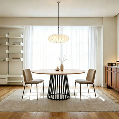 Tavolo da pranzo in stile minimalista rettangolo live edge Tavolo da pranzo in metallo base Arredamento da pranzo in legno Tavolo da pranzo moderno Set da 6 posti