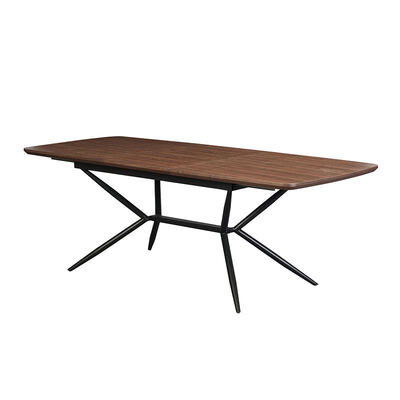 Ingrosso Tavolo da pranzo rettangolare minimalista Mobile da sala da pranzo Arredamento a telaio metallico Tavolo da cucina Live Edge Tavolo da pranzo moderno in legno